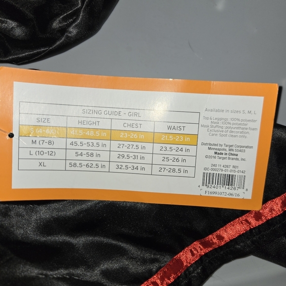 Asian Princess Girls Halloween Costume Size S‎ Geisha Kimono Red Black Dress Up - Picture 4 of 4